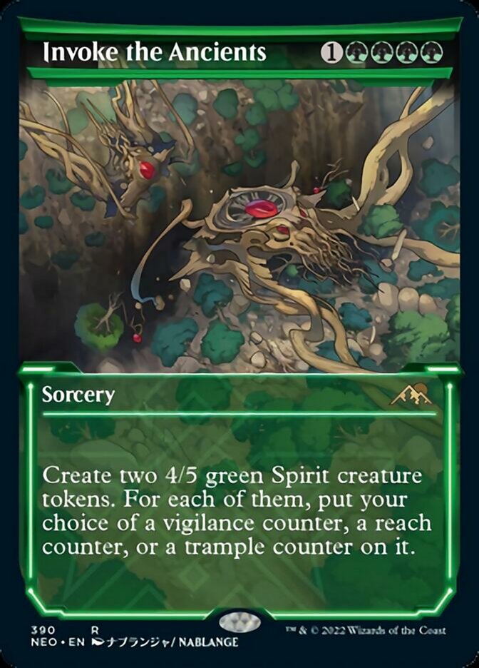 Invoke the Ancients (Showcase Soft Glow) [Kamigawa: Neon Dynasty] Magic: The Gathering