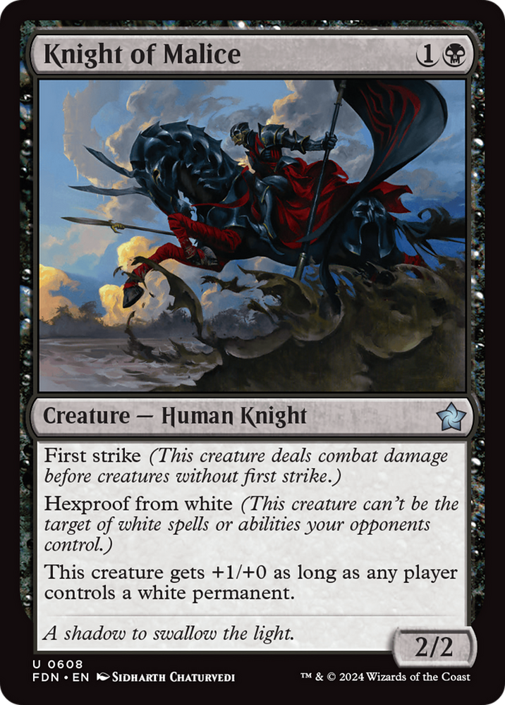 Knight of Malice [Foundations] Magic: The Gathering