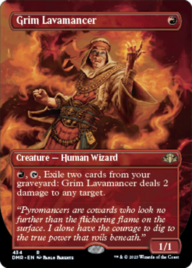 Grim Lavamancer (Borderless Alternate Art) [Dominaria Remastered] Magic: The Gathering