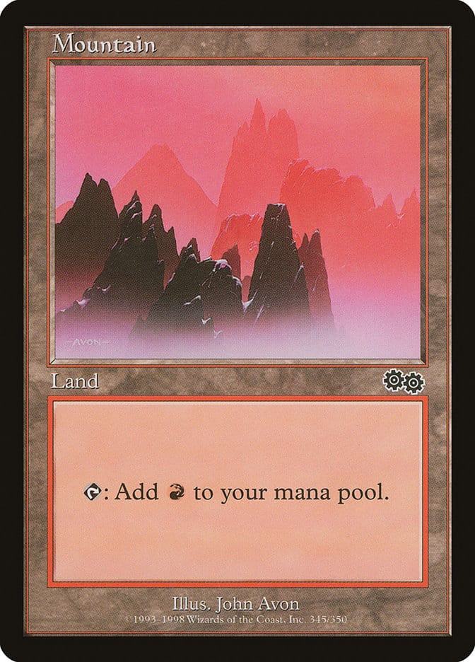 Mountain (345) [Urza's Saga] Magic: The Gathering