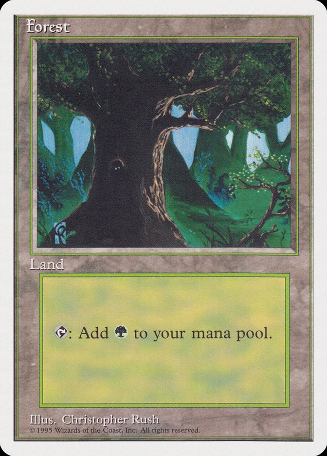 Forest (Creature in Tree Hole) [Rivals Quick Start Set] Magic: The Gathering