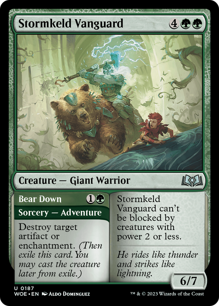 Stormkeld Vanguard // Bear Down [Wilds of Eldraine] Magic: The Gathering