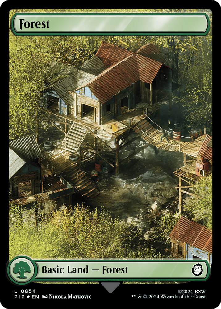 Forest (0854) (Surge Foil) [Fallout] Magic: The Gathering