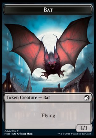 Human // Bat Double-Sided Token [Innistrad: Midnight Hunt Tokens] Magic: The Gathering