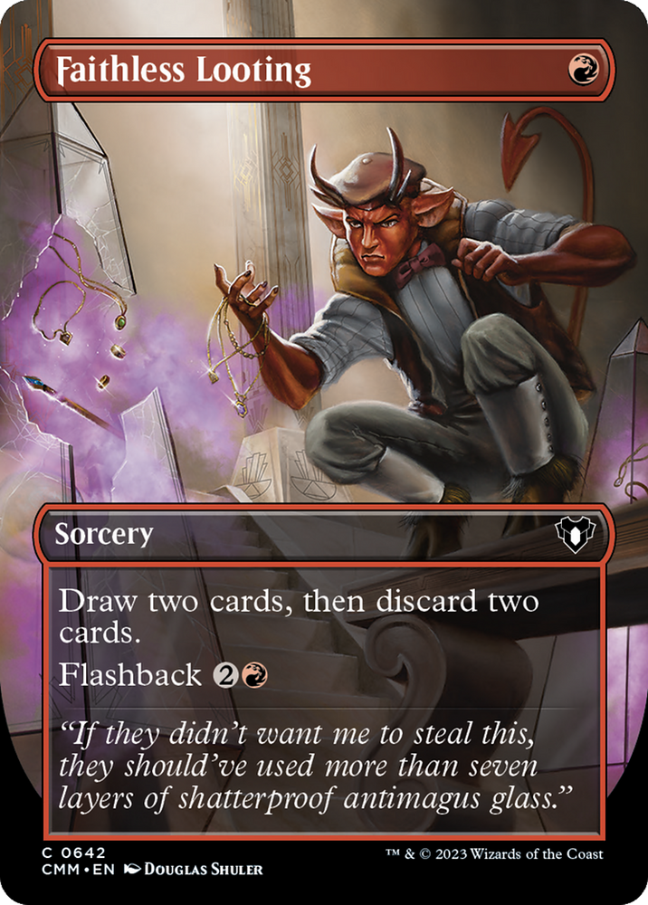 Faithless Looting (Borderless Alternate Art) [Commander Masters] Magic: The Gathering