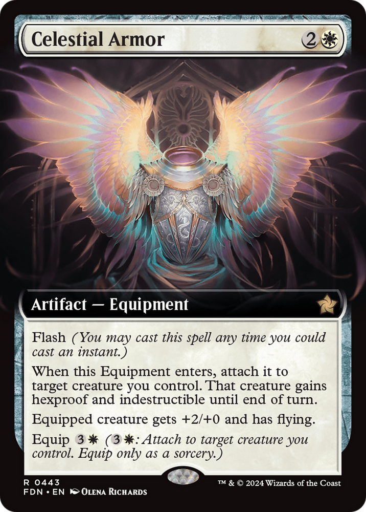Celestial Armor (Extended Art) [Foundations] Magic: The Gathering