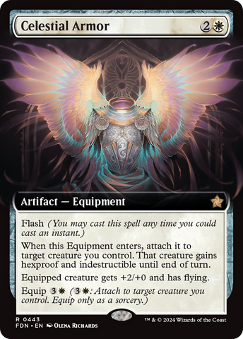 Celestial Armor (Extended Art) [Foundations] Magic: The Gathering