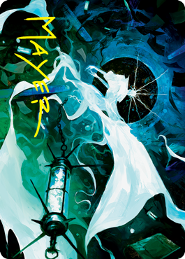 Thirst for Discovery Art Card (Gold-Stamped Signature) [Innistrad: Crimson Vow Art Series] Magic: The Gathering