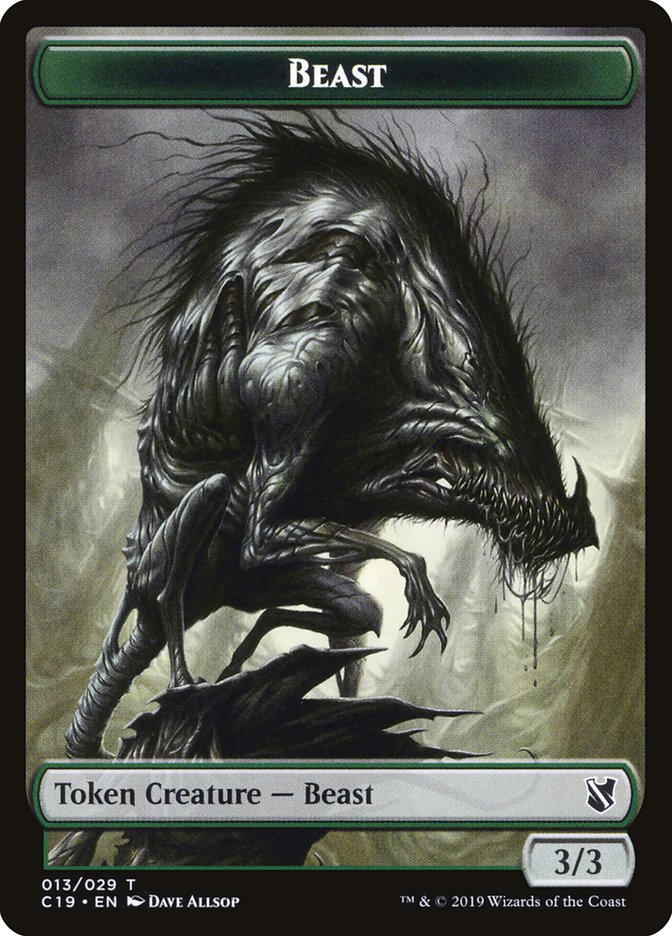 Beast Token (013/029) [Commander 2019 Tokens] Magic: The Gathering