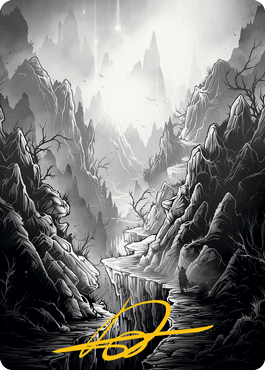 Mountain Art Card (Gold-Stamped Signature) [Innistrad: Midnight Hunt Art Series] Magic: The Gathering