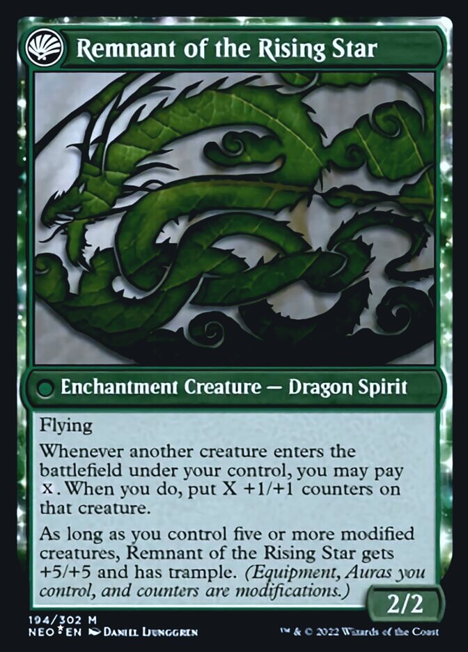 Jugan Defends the Temple // Remnant of the Rising Star [Kamigawa: Neon Dynasty Prerelease Promos] Magic: The Gathering