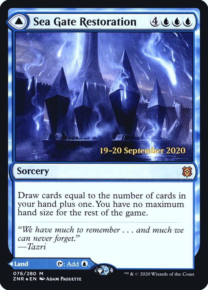 Sea Gate Restoration // Sea Gate, Reborn [Zendikar Rising Prerelease Promos] Magic: The Gathering