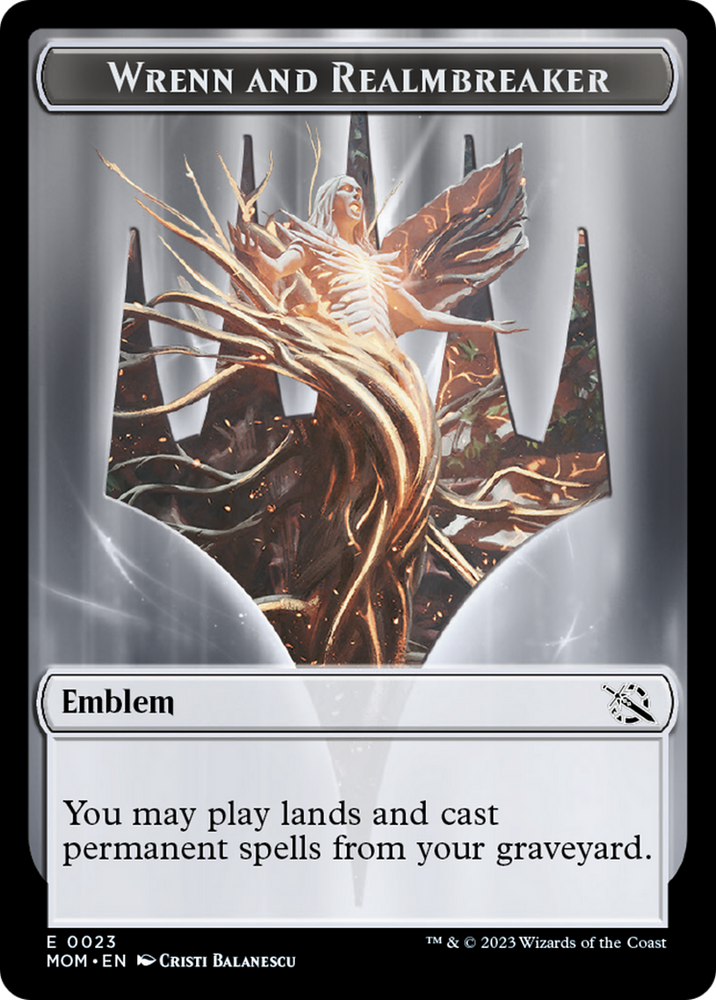 Soldier // Wrenn and Realmbreaker Emblem Double-Sided Token [March of the Machine Tokens] Magic: The Gathering