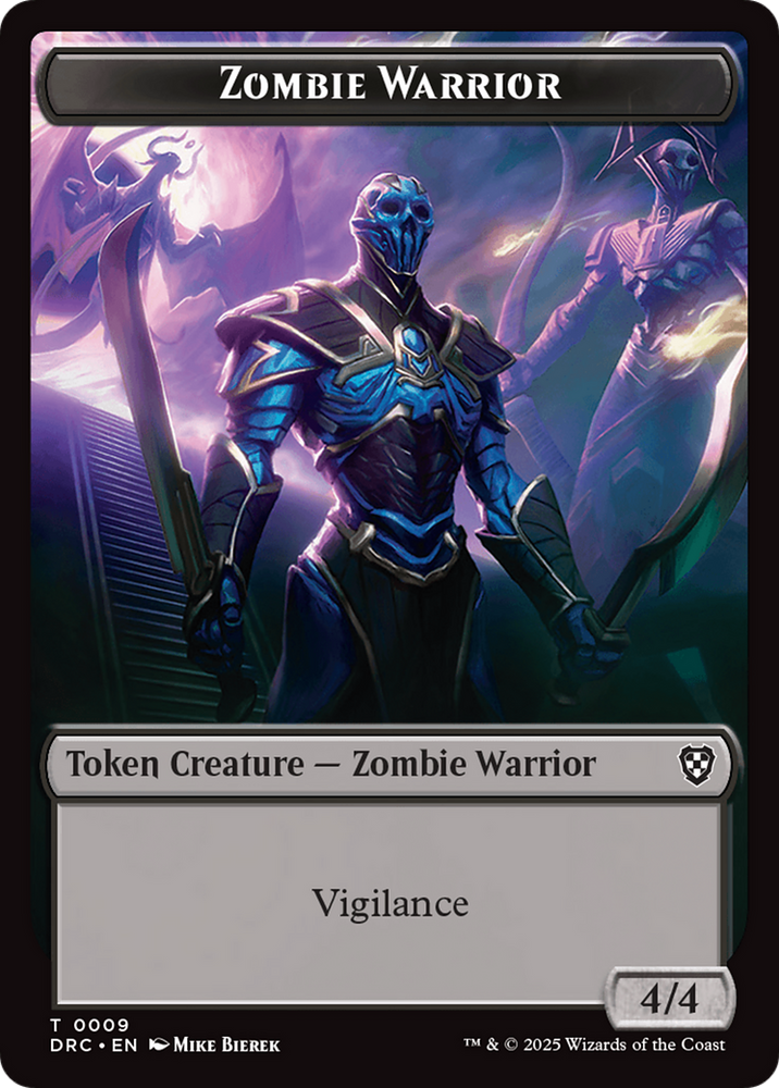 Zombie Army // Zombie Warrior Double-Sided Token [Aetherdrift Commander Tokens] Magic: The Gathering