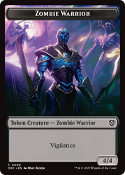 Zombie Army // Zombie Warrior Double-Sided Token [Aetherdrift Commander Tokens] Magic: The Gathering