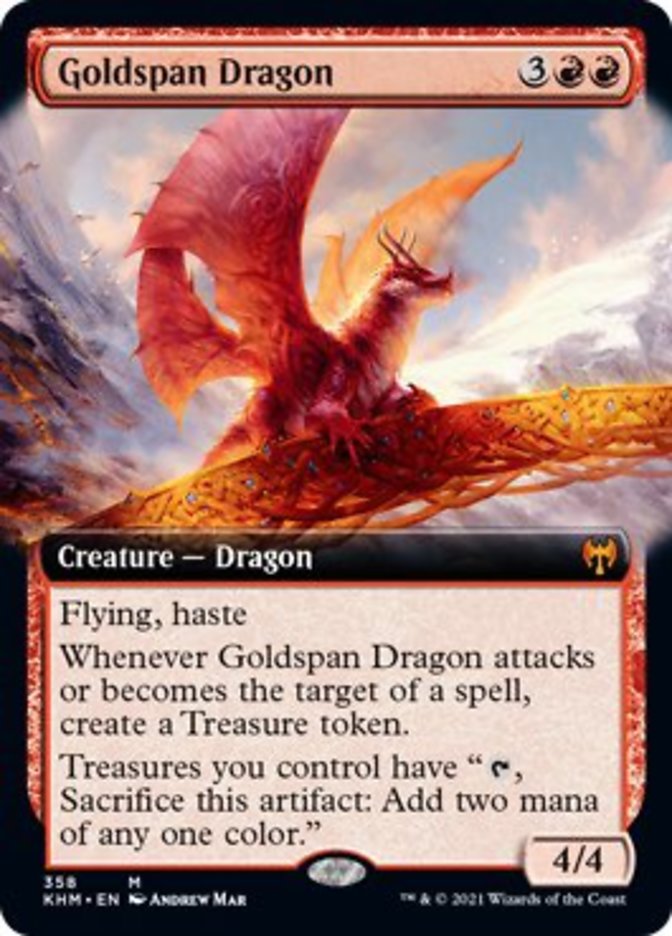 Goldspan Dragon (Extended Art) [Kaldheim] Magic: The Gathering