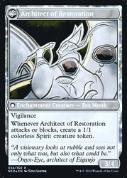 The Restoration of Eiganjo // Architect of Restoration [Kamigawa: Neon Dynasty Prerelease Promos] Magic: The Gathering