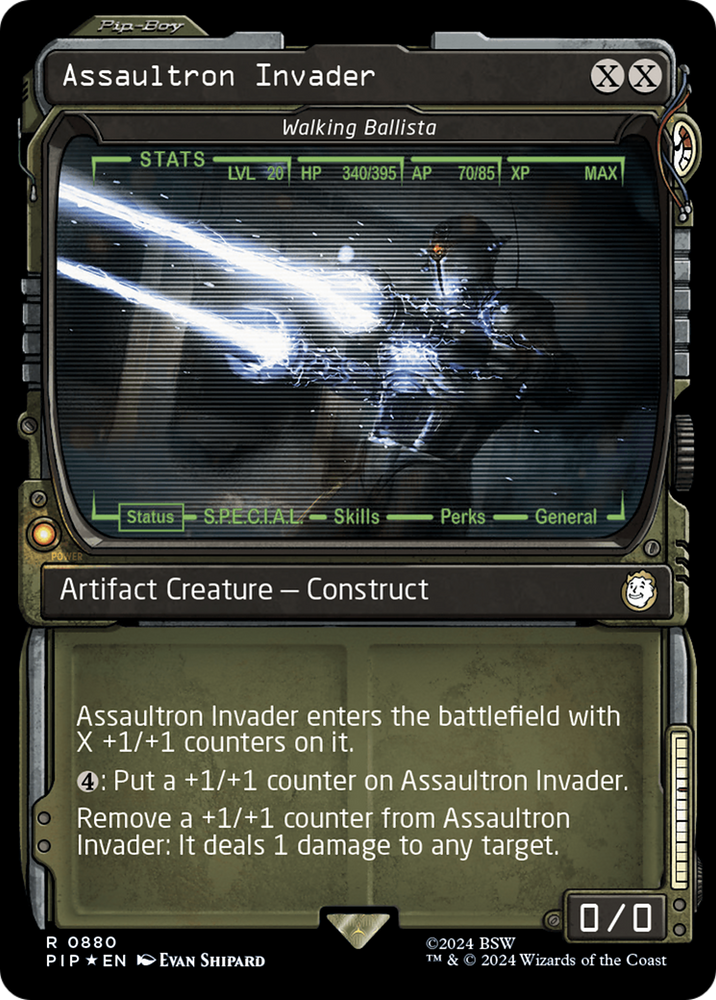 Assaultron Invader - Walking Ballista (Surge Foil) [Fallout] Magic: The Gathering