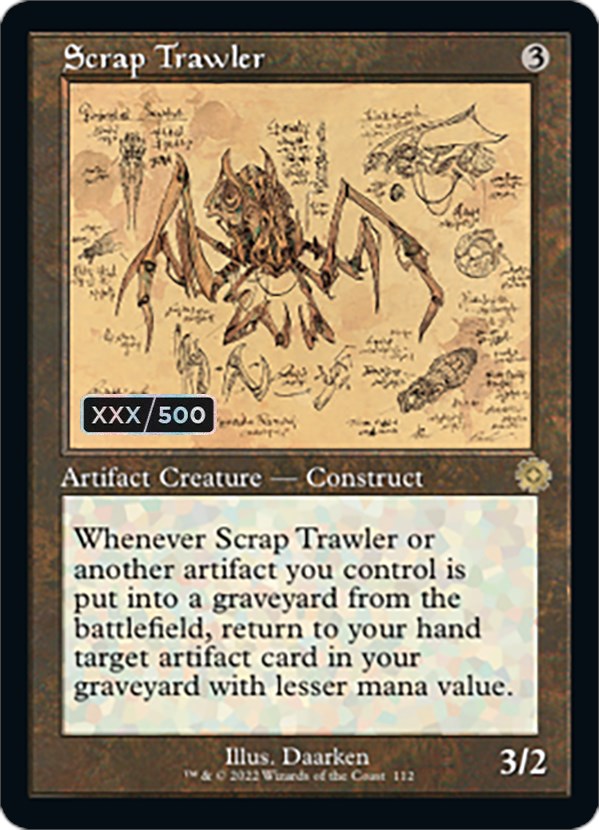 Scrap Trawler (Retro Schematic) (Serialized) [The Brothers' War Retro Artifacts] Magic: The Gathering