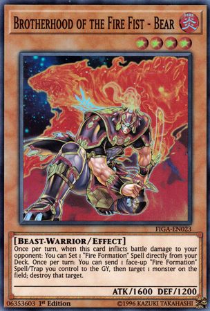 Brotherhood of the Fire Fist - Bear [FIGA-EN023] Super Rare - Yugioh Cards For Your TCG Needs!