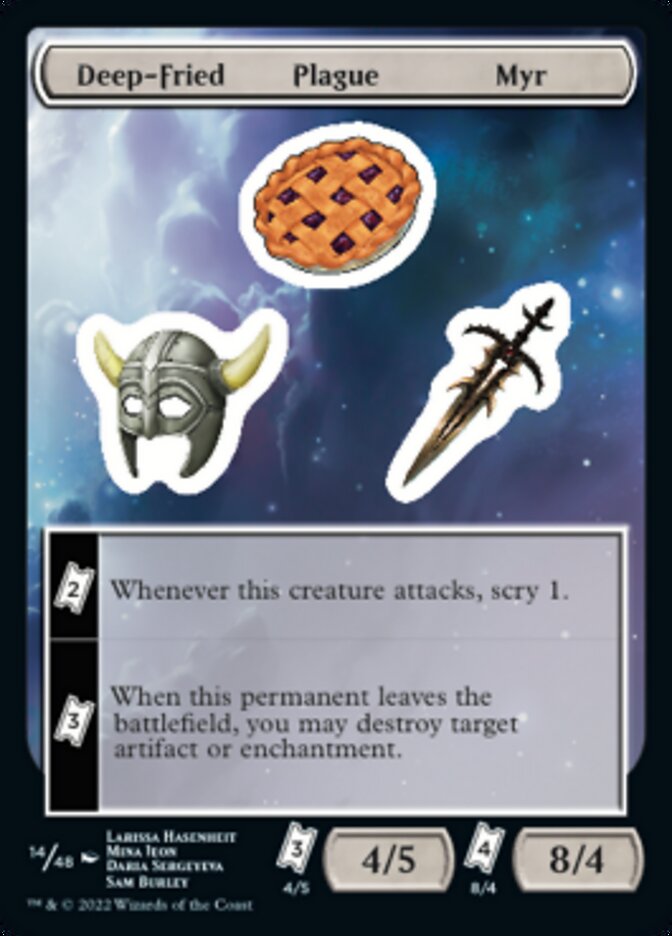 Deep-Fried Plague Myr [Unfinity Stickers] Magic: The Gathering