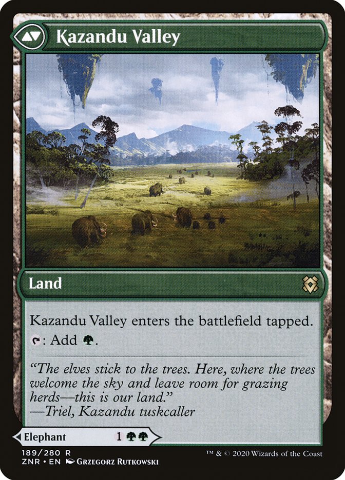 Kazandu Mammoth // Kazandu Valley [Zendikar Rising] Magic: The Gathering