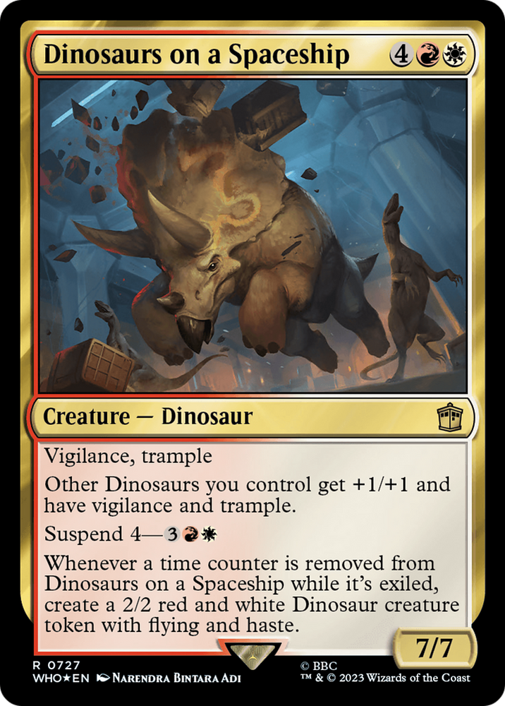 Dinosaurs on a Spaceship (Surge Foil) [Doctor Who] Magic: The Gathering
