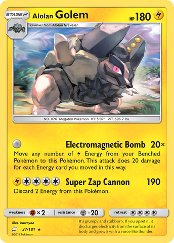 Alolan Golem (37/181) [Sun & Moon: Team Up] Pokémon