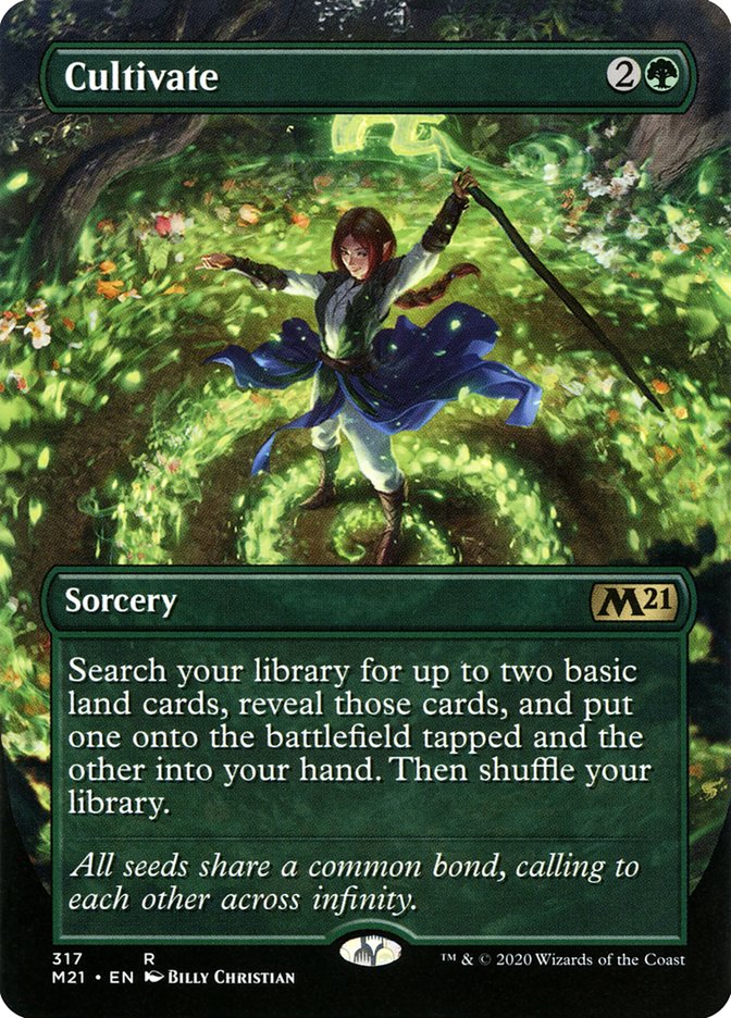 Cultivate (Borderless Alternate Art) [Core Set 2021] Magic: The Gathering