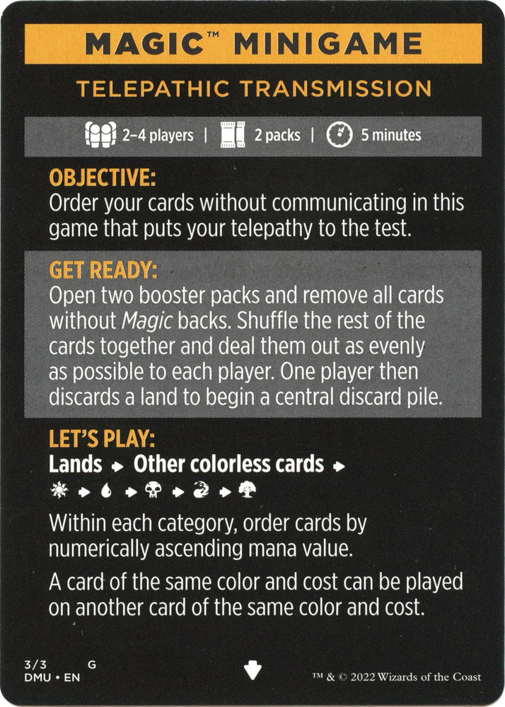 Telepathic Transmission (Magic Minigame) [Dominaria United Minigame] Magic: The Gathering