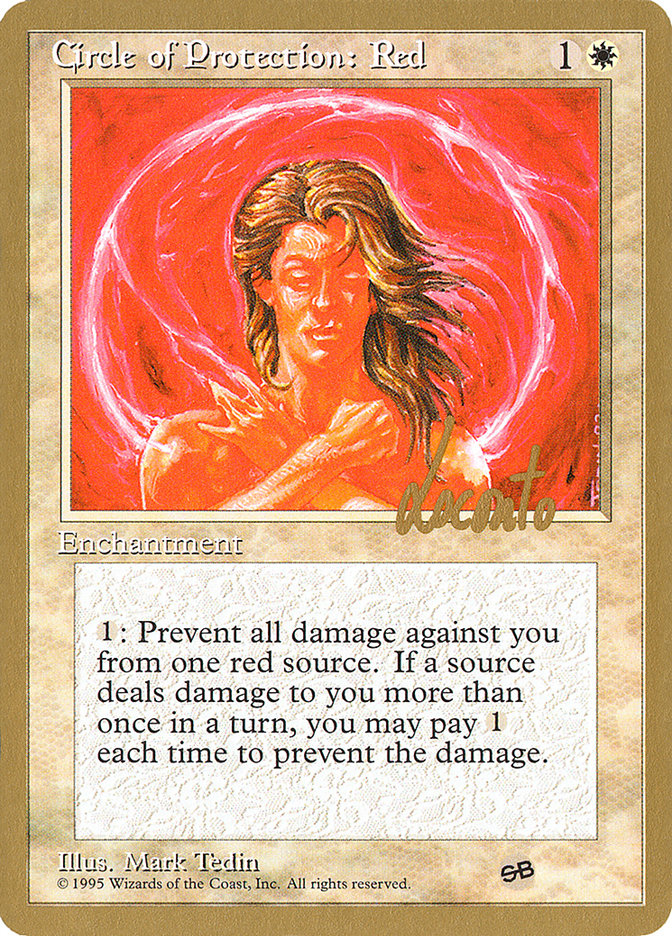Circle of Protection: Red (Michael Loconto) (SB) (4ED) [Pro Tour Collector Set] Magic: The Gathering