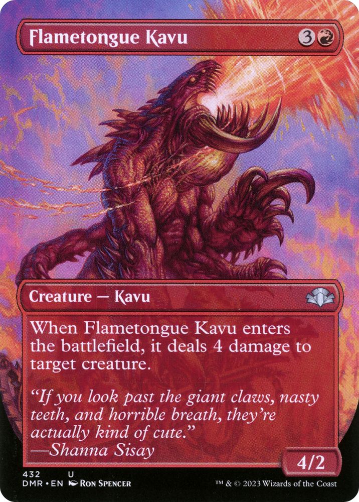 Flametongue Kavu (Borderless Alternate Art) [Dominaria Remastered] Magic: The Gathering