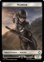 Soldier (0010) // Warrior Double-Sided Token [Fallout Tokens] Magic: The Gathering