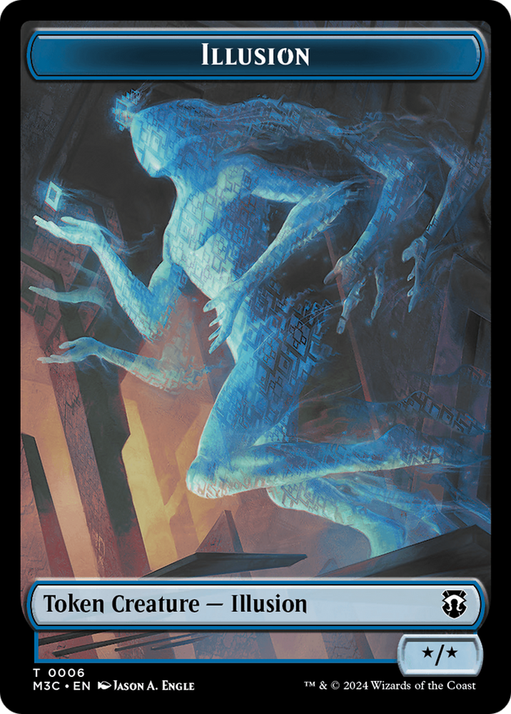 Illusion (Ripple Foil) // Servo Double-Sided Token [Modern Horizons 3 Commander Tokens] Magic: The Gathering