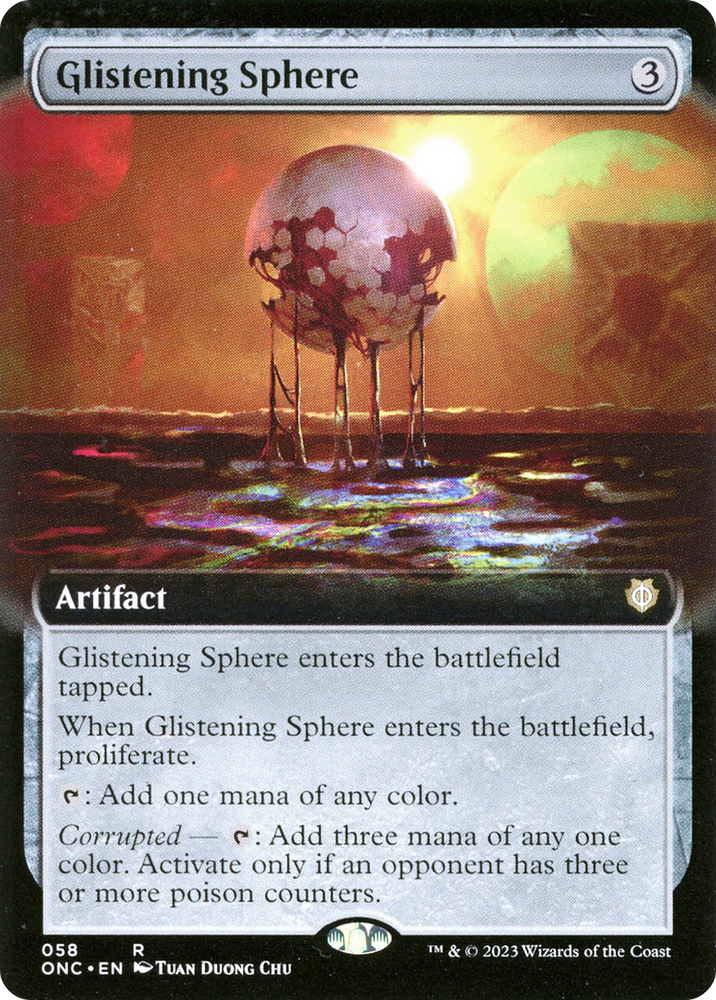 Glistening Sphere (Extended Art) [Phyrexia: All Will Be One Commander] Magic: The Gathering