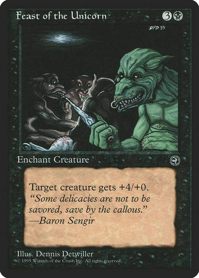 Feast of the Unicorn (Baron Sengir Flavor Text) [Homelands] Magic: The Gathering