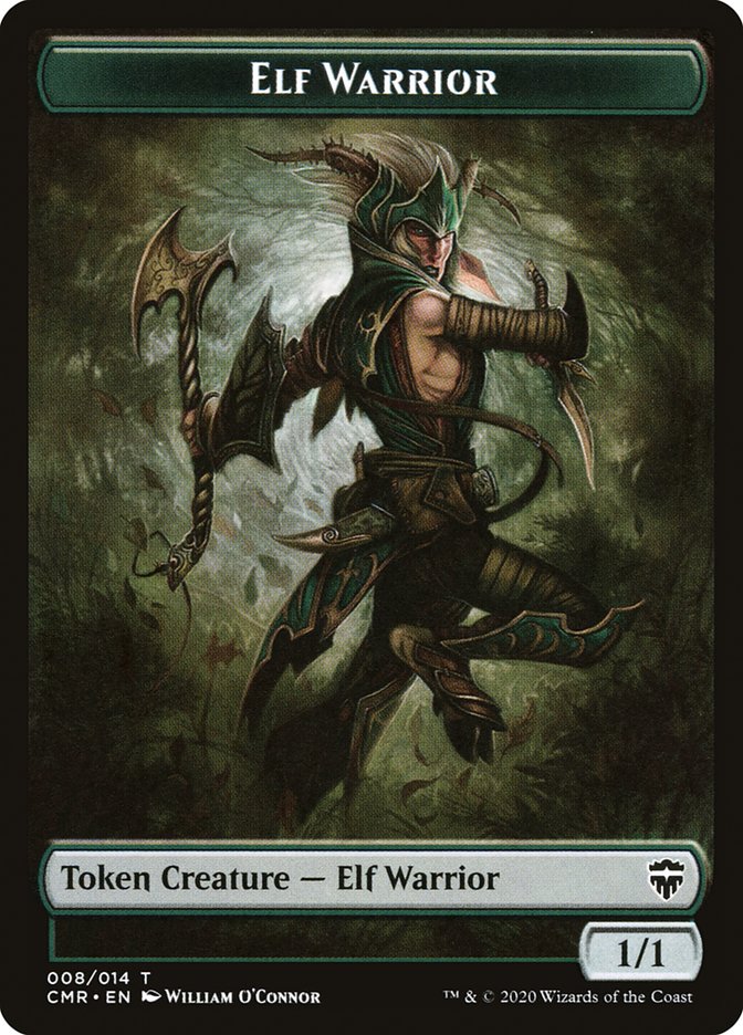 Elf Warrior // Rock Double-Sided Token [Commander Legends Tokens] Magic: The Gathering
