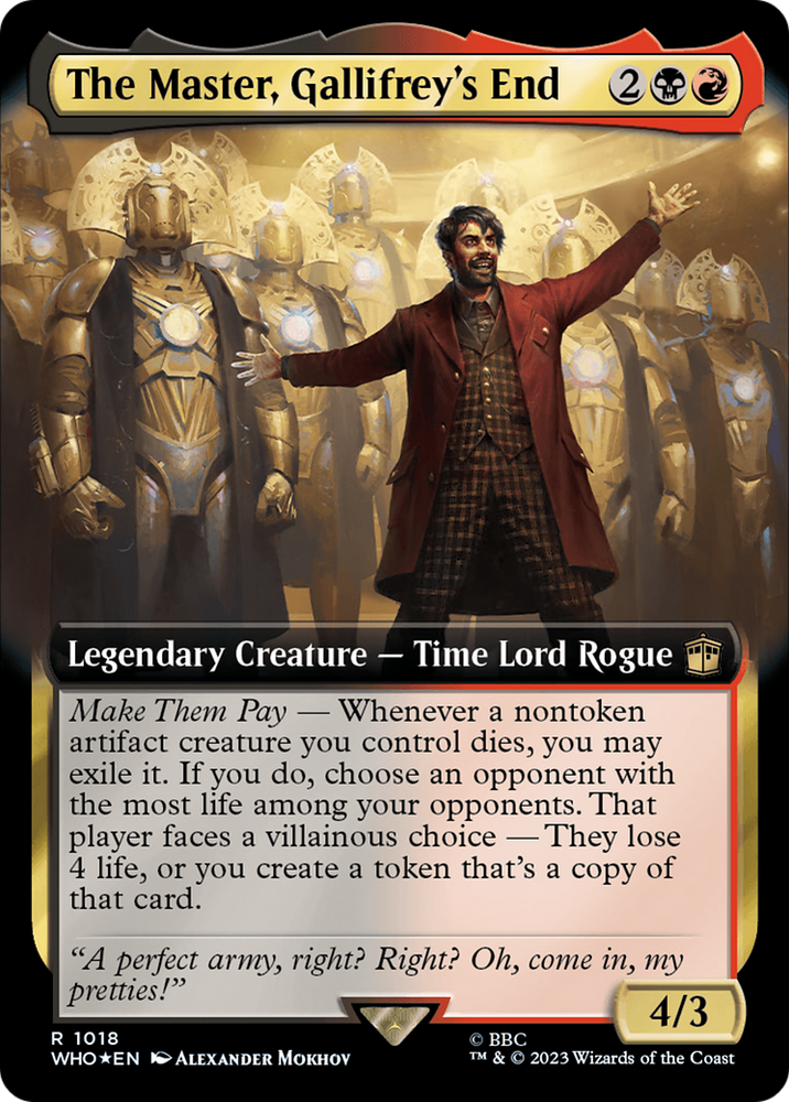 The Master, Gallifrey's End (Extended Art) (Surge Foil) [Doctor Who] Magic: The Gathering