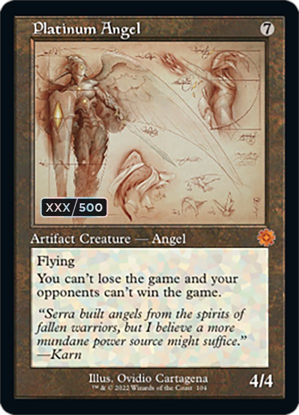 Platinum Angel (Retro Schematic) (Serialized) [The Brothers' War Retro Artifacts] Magic: The Gathering