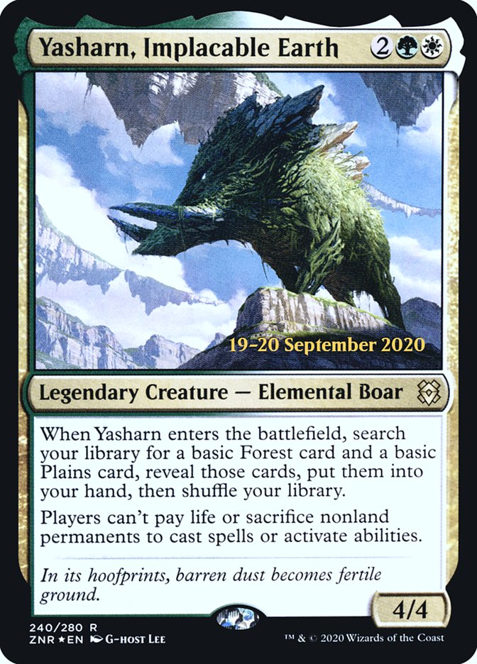 Yasharn, Implacable Earth [Zendikar Rising Prerelease Promos] Magic: The Gathering