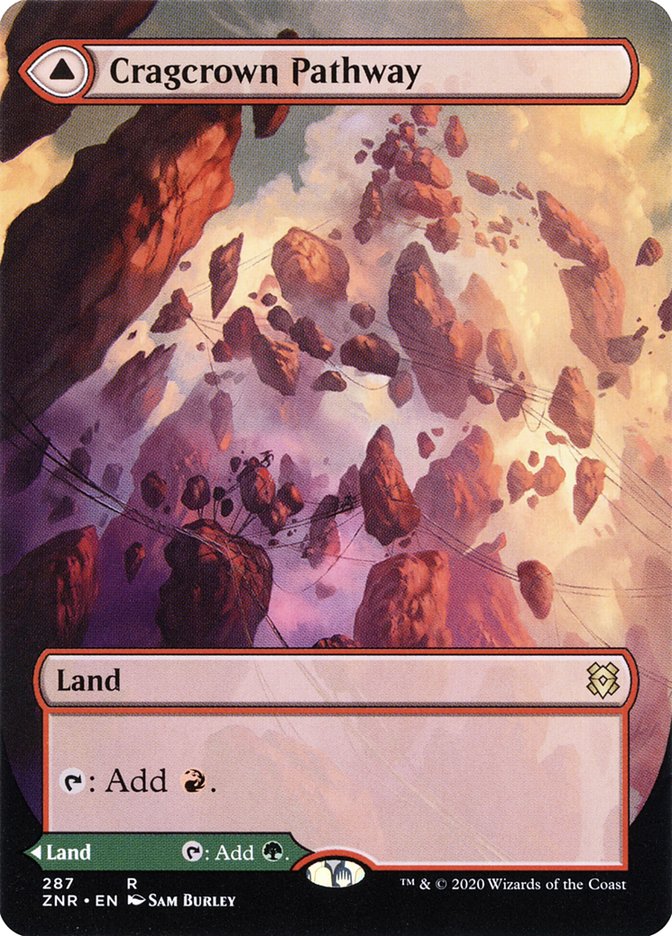 Cragcrown Pathway // Timbercrown Pathway (Borderless Alternate Art) [Zendikar Rising] Magic: The Gathering