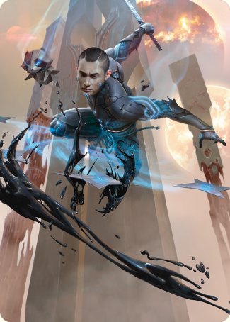 Kaito, Dancing Shadow Art Card [Phyrexia: All Will Be One Art Series] Magic: The Gathering