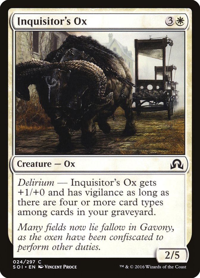 Inquisitor's Ox [Shadows over Innistrad] Magic: The Gathering