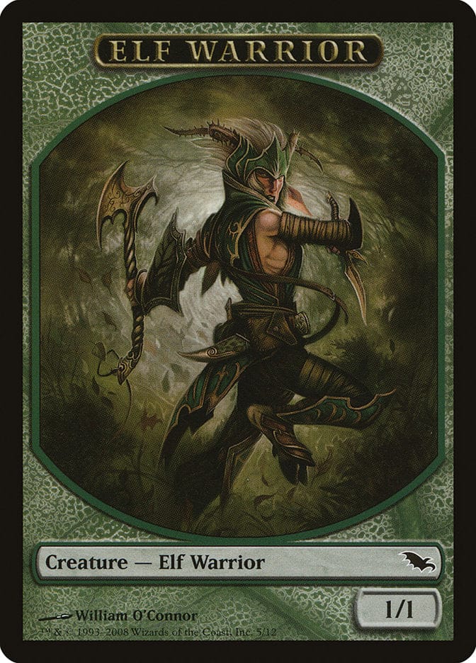 Elf Warrior Token (5/12) [Shadowmoor Tokens] Magic: The Gathering