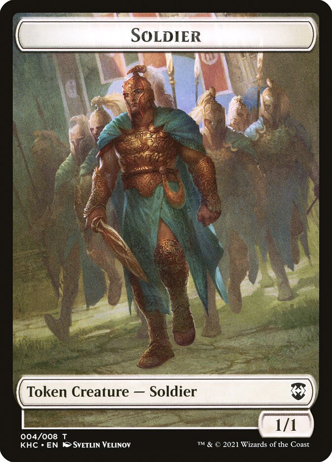 Bird (005) // Soldier Double-Sided Token [Kaldheim Commander Tokens] Magic: The Gathering