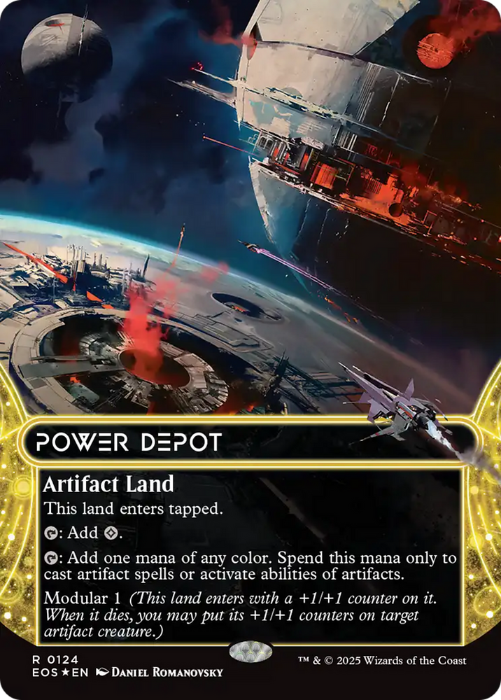 Power Depot (0124) (Borderless) (Galaxy Foil) [Edge of Eternities: Stellar Sights] Magic: The Gathering