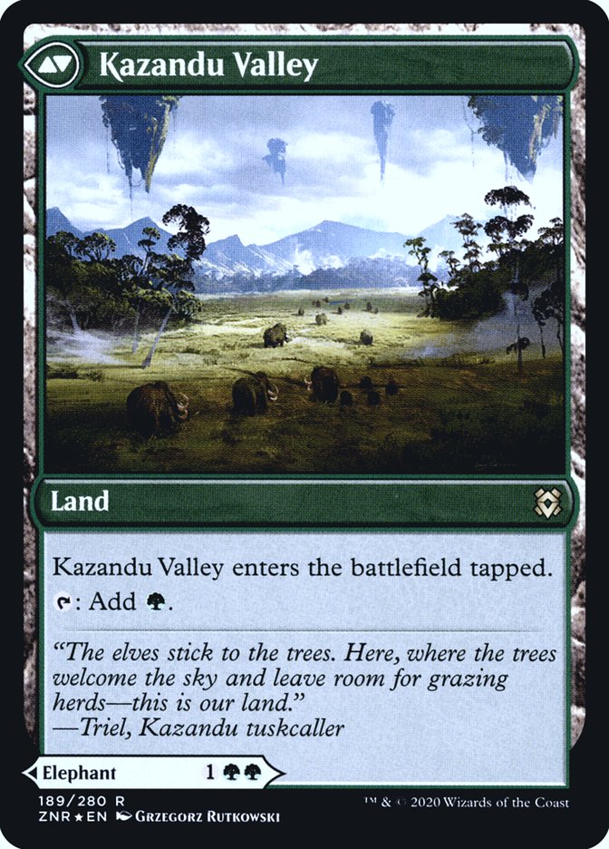 Kazandu Mammoth // Kazandu Valley [Zendikar Rising Prerelease Promos] Magic: The Gathering