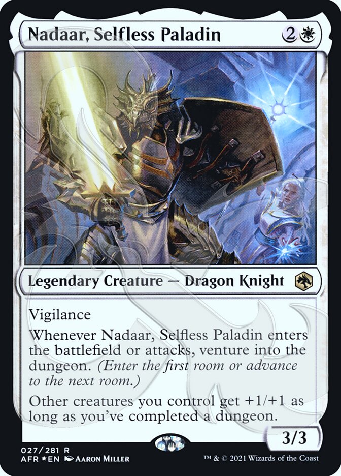 Nadaar, Selfless Paladin (Ampersand Promo) [Dungeons & Dragons: Adventures in the Forgotten Realms Promos] Magic: The Gathering