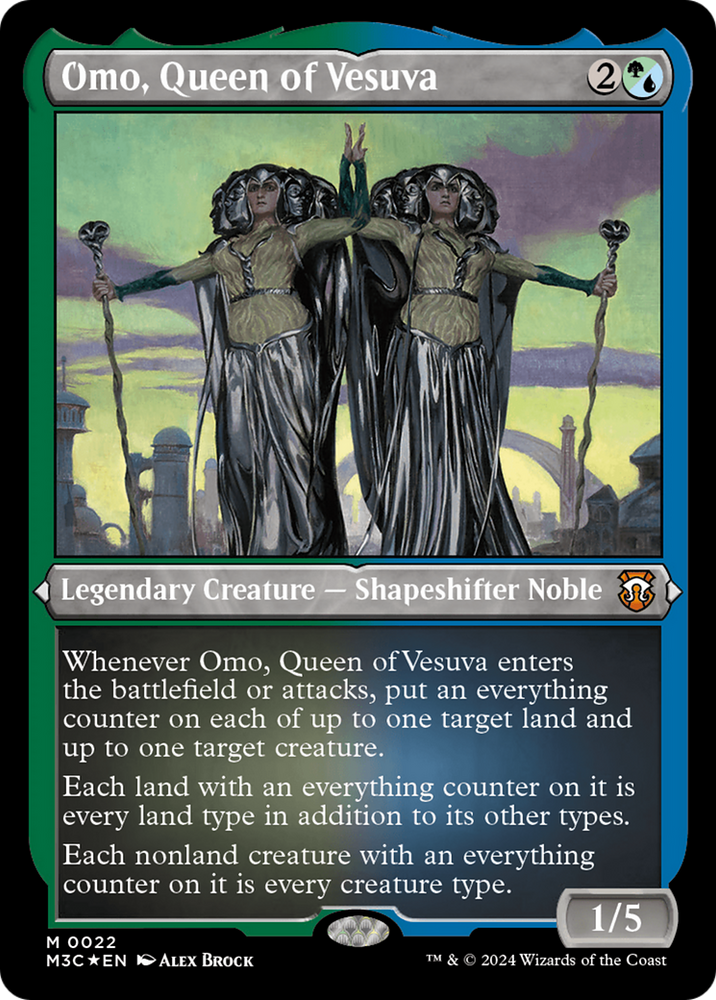 Omo, Queen of Vesuva (Foil Etched) [Modern Horizons 3 Commander] Magic: The Gathering