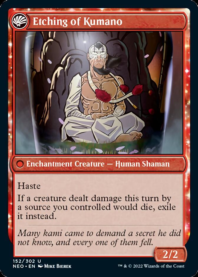Kumano Faces Kakkazan // Etching of Kumano [Kamigawa: Neon Dynasty] Magic: The Gathering